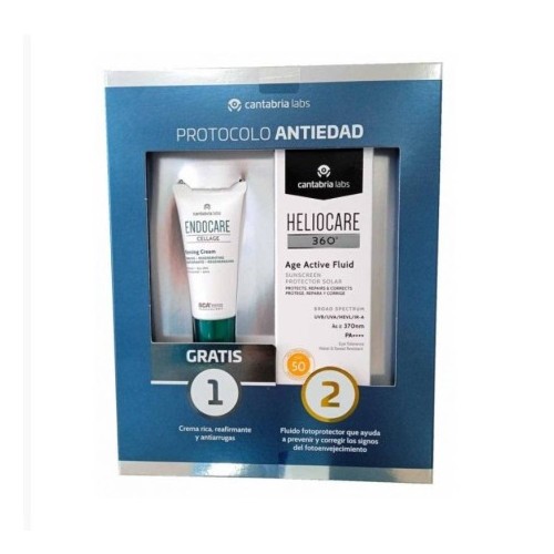 HELIOCARE 360º AGE ACTIVE FLUID SPF 50 50ML + ENDOCARE CELLAGE FIRMING CREAM 15ML DE REGALO