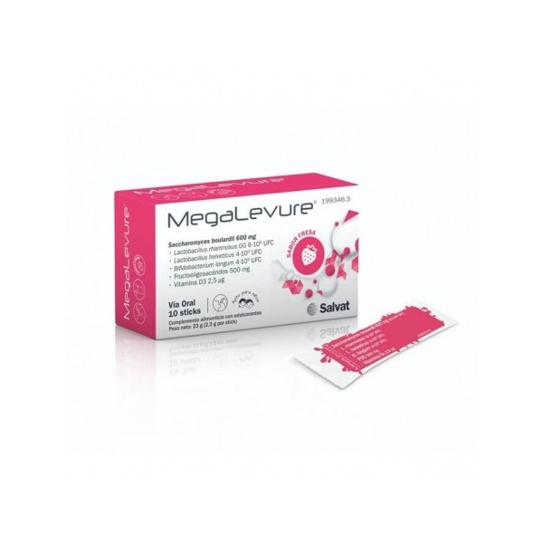 MEGALEVURE 10 STICKS FRESA