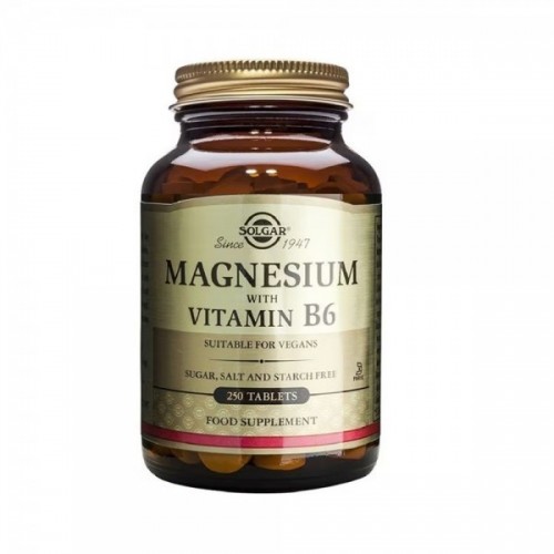 SOLGAR MAGNESIO CON VITAMINA+B6 250COM