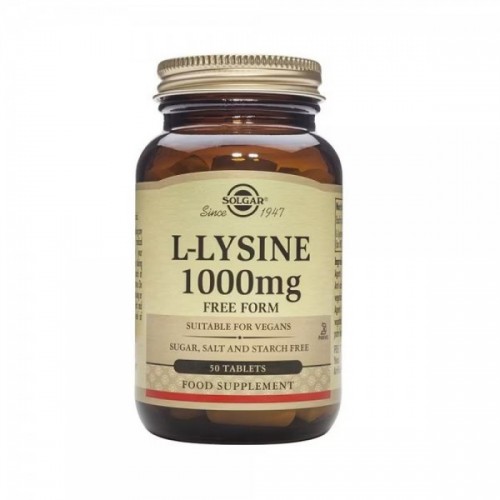 SOLGAR L-LISINA 1000 MG FORMA LIBRE 50 COMPRIMIDOS
