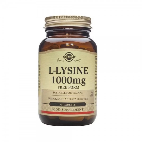 SOLGAR L-LISINA 1000 MG FORMA LIBRE 50 COMPRIMIDOS
