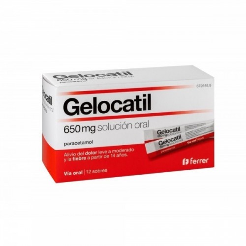 GELOCATIL 650 MG 12 SOBRES SOLUCION ORAL