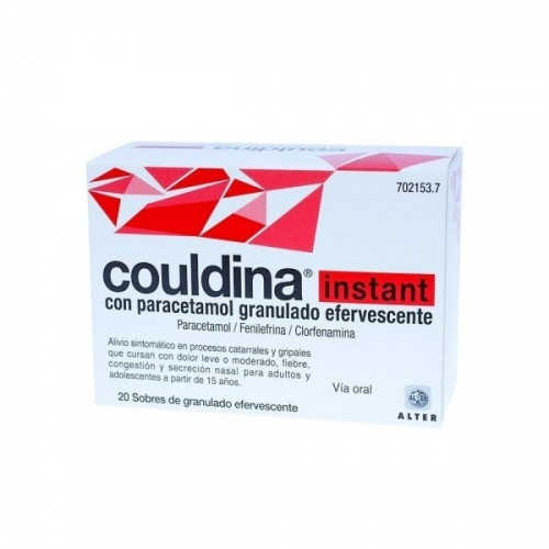 COULDINA INSTANT CON PARACETAMOL 650/4/10 MG 20 SOBRES GRANULADO EFERVESCENTE