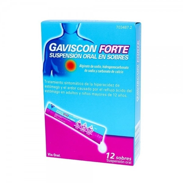 GAVISCON FORTE 12 SOBRES SUSPENSION ORAL 10 ML