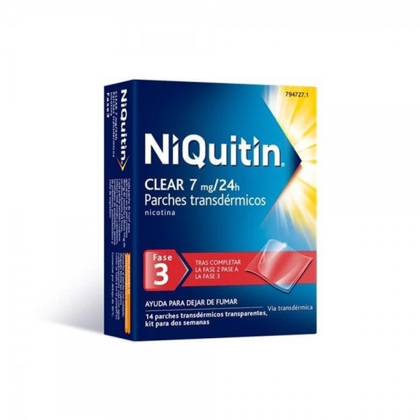 NIQUITIN CLEAR 7 MG/24 H 14 PARCHES TRANSDERMICOS 36 MG
