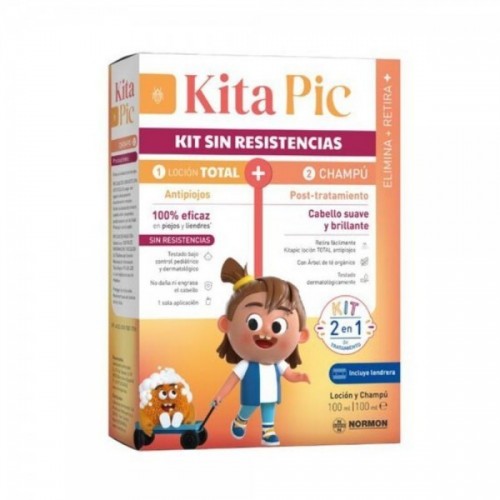 KITAPIC ANTIPIOJOS KIT CHAMPU 100 ML + LOCION 100 ML (GORRO Y LENDRERA REGALO)  NORMON