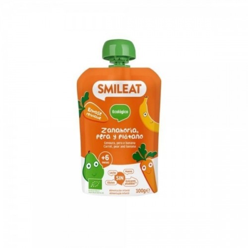 SMILEAT(ES-PO100-PPZ) POUCH DE ZANAHORIA PERA Y PLATANO 100GR