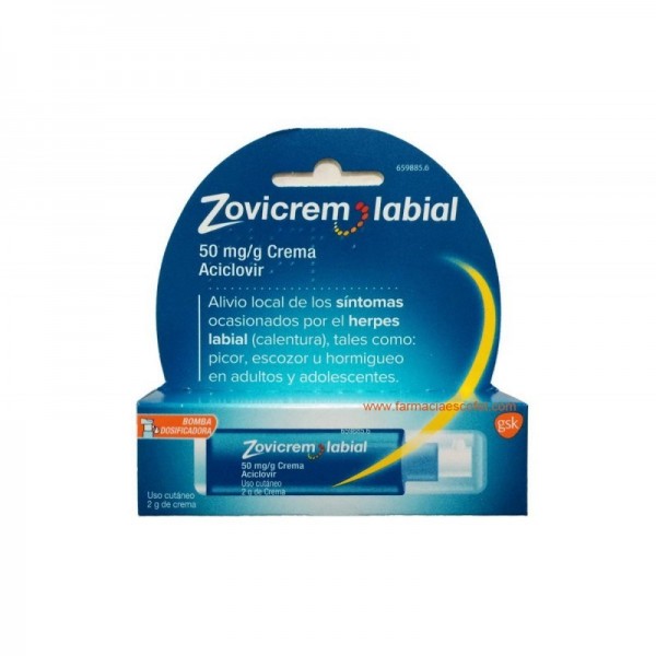 ZOVICREM LABIAL 50 MG/G CREMA 2 G BOMBA DOSIFICADORA