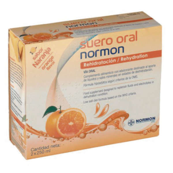 SUERO ORAL NARANJA 250 ML 2 U NORMON