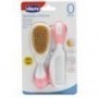 CHICCO CEPILLO Y PEINE PELO NATURAL ROSA