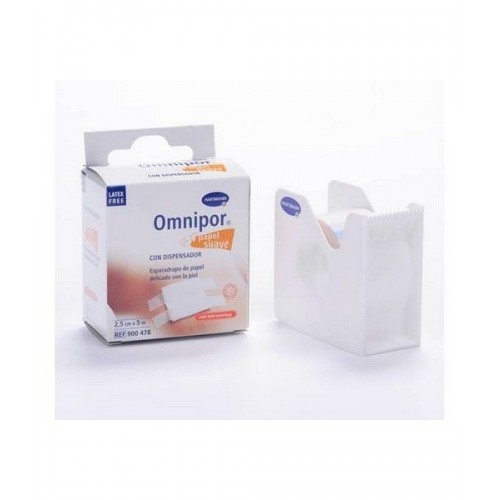 HARTMANN ESPARADRAPO HIPOALERGICO OMNIPOR DE PAPEL 5 M X 2,5 CM CON DISPENSADOR