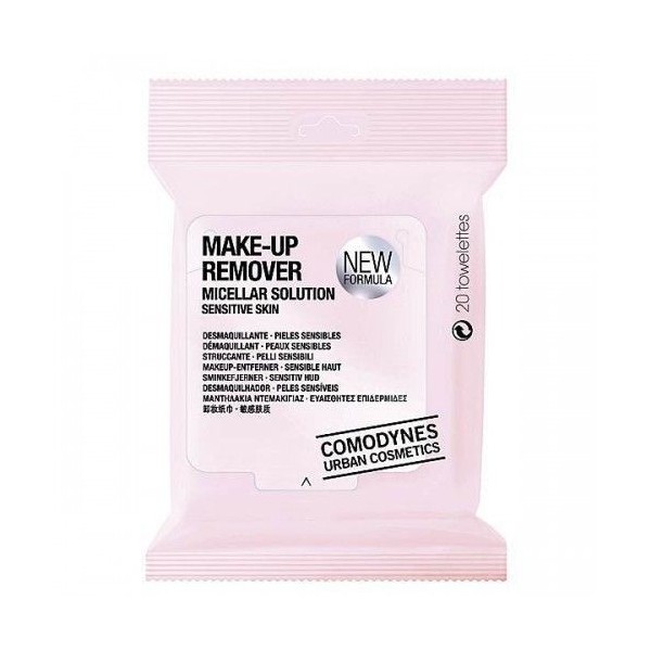 COMODYNES MECELAR CLEANSER SENSITIVE 20 TOALL(ROSAS)