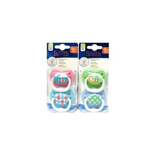 DR BROWN`S CHUPETE SILICONA PREVENT DIBUJOS 1ª ETAPA 0- 6 M PACK 2 U
