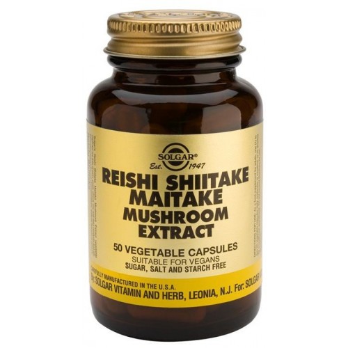 SOLGAR REISHI SHIITAKE Y MAYTAKE 50 CAPS VEGETALES