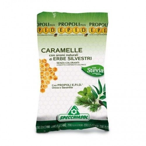 (BJ)198045SPECCHIASOL EPID BOLSA VERDE CARAMELOS PROPOLIS CON HIERBAS SILVESTRES 67.2 GR