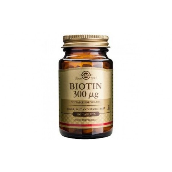 SOLGAR BIOTINA 300MCG 100COMP
