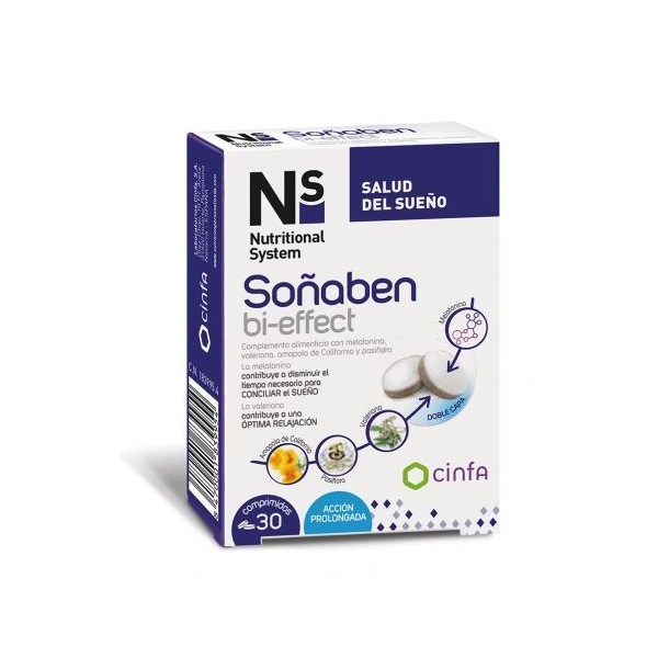 NS SOÑABEN BI-EFFECT 1,85 MG MELATONINA 30 COMP