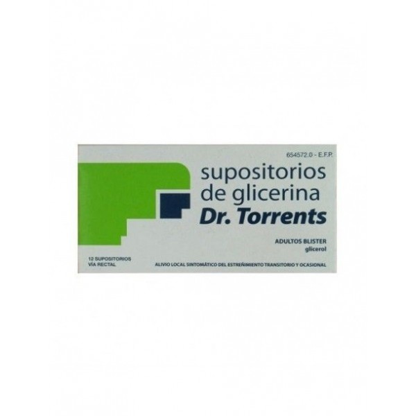 SUPOSITORIOS GLICERINA DR TORRENTS ADULTOS 3.27 G 12 SUPOSITORIOS (BLISTER)