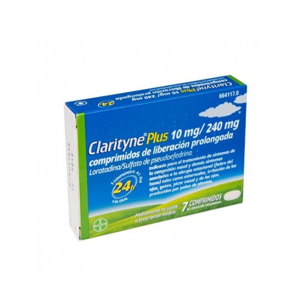 CLARITYNE PLUS 10/240 MG 7 COMPRIMIDOS LIBERACION PROLONGADA