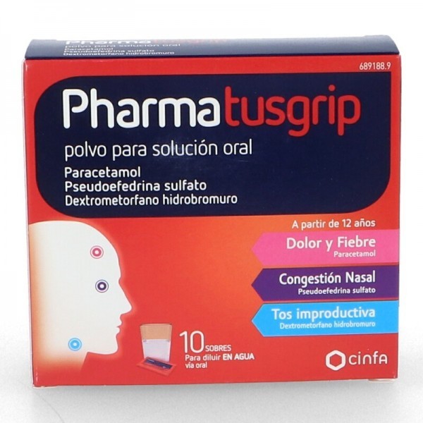 PHARMATUSGRIP 500/30/15 MG 10 SOBRES POLVO SOLUCION ORAL