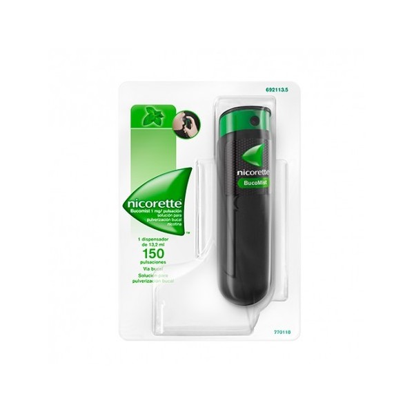 NICORETTE BUCOMIST 1 MG/PULVERIZACION 1 AEROSOL BUCAL 150 DOSIS