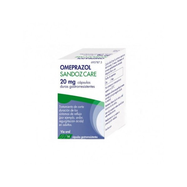 OMEPRAZOL SANDOZ CARE EFG 20 MG 14 CAPSULAS GASTRORRESISTENTES (FRASCO)