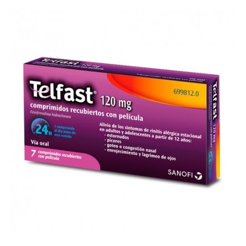 TELFAST 120 MG 7 COMPRIMIDOS RECUBIERTOS