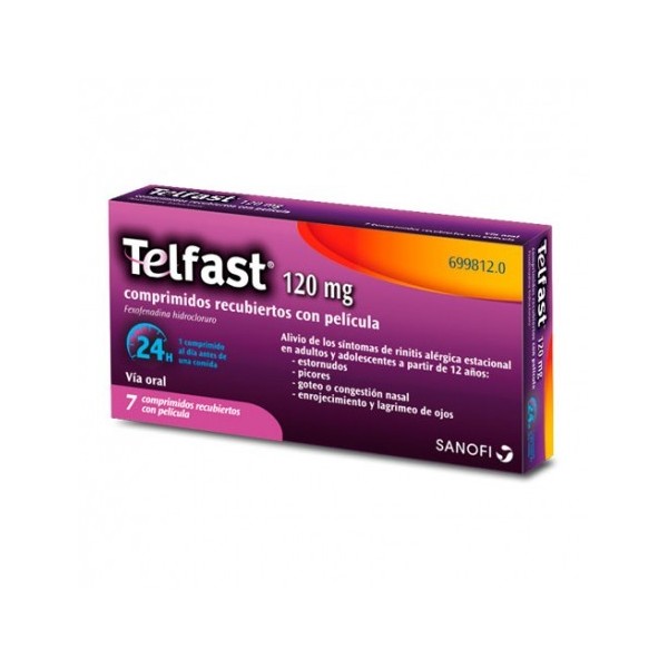 TELFAST 120 MG 7 COMPRIMIDOS RECUBIERTOS
