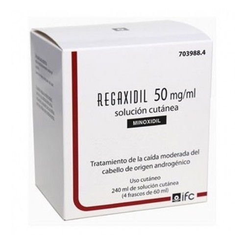 REGAXIDIL 50 MG/ML SOLUCION CUTANEA 4 FRASCOS 60 ML