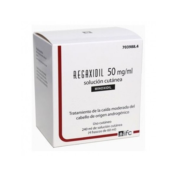 REGAXIDIL 50 MG/ML SOLUCION CUTANEA 4 FRASCOS 60 ML