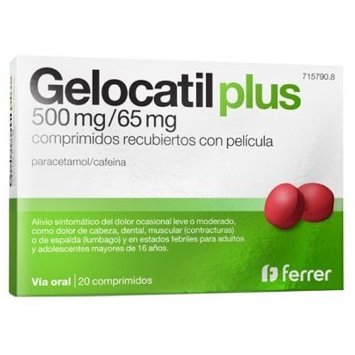 GELOCATIL PLUS 500 MG/65 MG PARACETAMOL CAFEINA