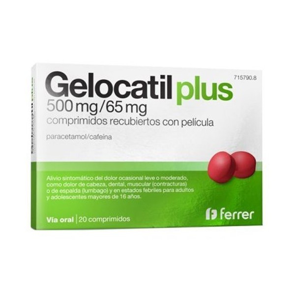 GELOCATIL PLUS 500 MG/65 MG PARACETAMOL CAFEINA
