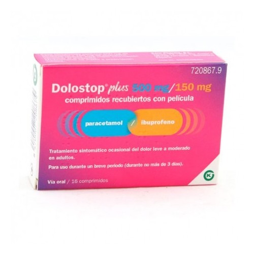 DOLOSTOP PLUS 500 MG/150 MG 16 COMPRIMIDOS