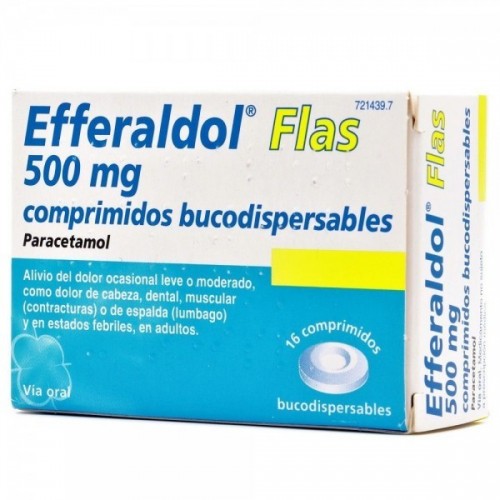 EFFERALDOL FLAS 500 MG 16 COMPRIMIDOS BUCODISPERSABLES
