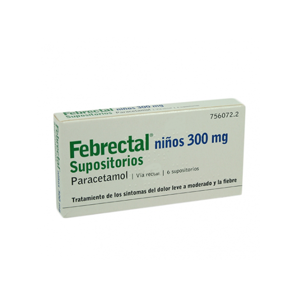 FEBRECTAL INFANTIL 300 MG 6 SUPOSITORIOS