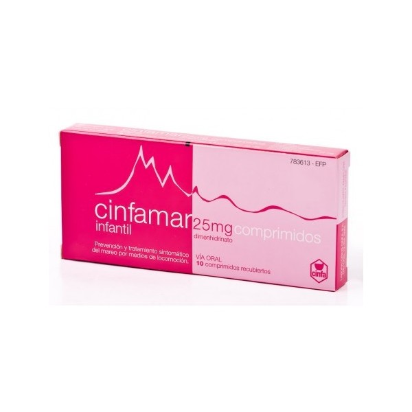CINFAMAR INFANTIL 25 MG 10 COMPRIMIDOS