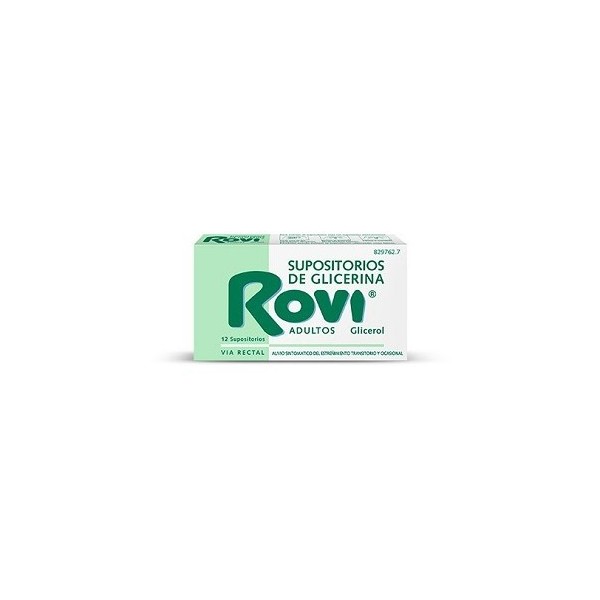 SUPOSITORIOS GLICERINA ROVI ADULTOS 3.36 G 12 SUPOSITORIOS
