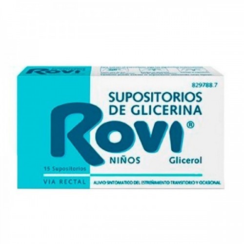SUPOSITORIOS GLICERINA ROVI INFANTIL 1.44 G 15 SUPOSITORIOS
