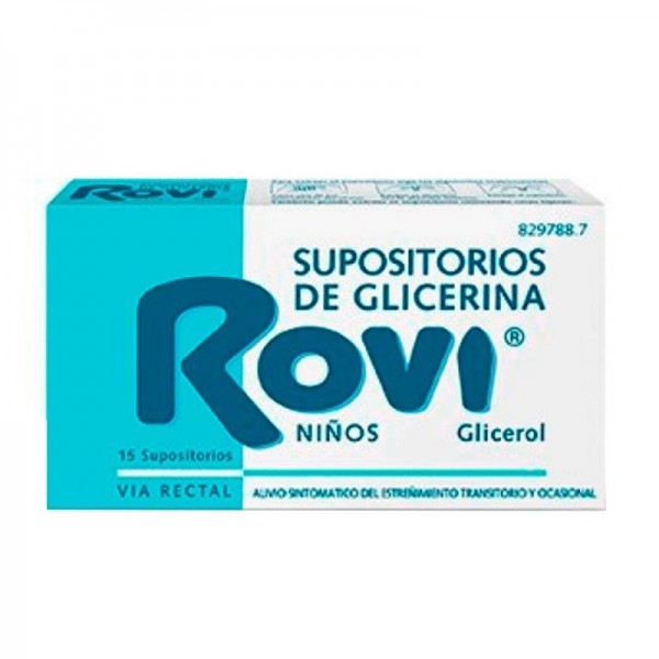 SUPOSITORIOS GLICERINA ROVI INFANTIL 1.44 G 15 SUPOSITORIOS