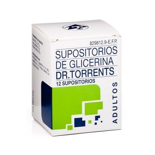 SUPOSITORIOS GLICERINA DR TORRENTS ADULTOS 3.27 G 12 SUPOSITORIOS (BOTE)