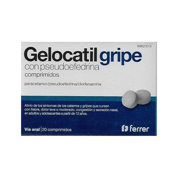 GELOCATIL GRIPE PSEUDOEFEDRINA 20 COMPRIMIDOS