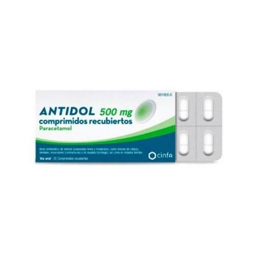 ANTIDOL 500 MG 20 COMPRIMIDOS RECUBIERTOS