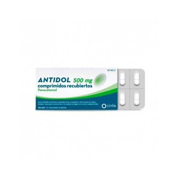 ANTIDOL 500 MG 20 COMPRIMIDOS RECUBIERTOS