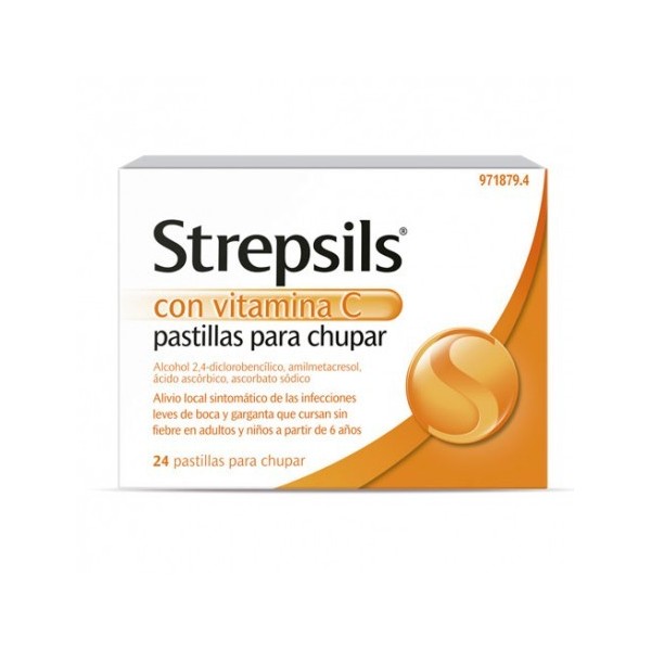 STREPSILS CON VITAMINA C 24 PASTILLAS PARA CHUPAR