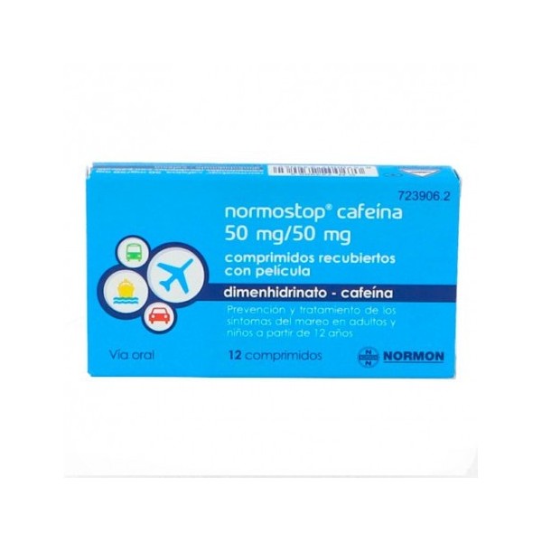 Normostop Cafeína 50 mg/50 mg – 12 Comprimidos