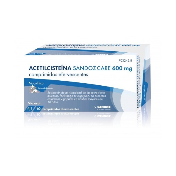 SANDOZCARE MUCOILITICO EFG 600 MG 10 COMPRIMIDOS EFERVESCENTES