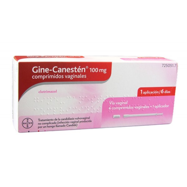 GINE CANESTEN 100 MG 6 COMPRIMIDOS VAGINALES