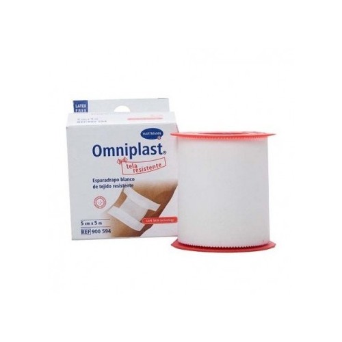 HARTMANN OMNIPLAST ESPARADRAPO HIPOALERGICO TEJIDO RESISTENTE BLANCO 5 M X 5 CM