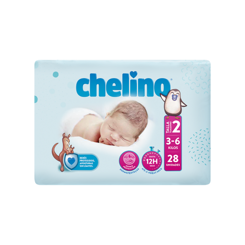 CHELINO PAÑAL FASHION & LOVE T- 2 (3 - 6 KG) 28 PAÑALES