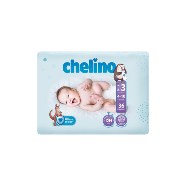 CHELINO PAÑAL FASHION & LOVE T- 3 (4 - 10 KG) 36 PAÑALES